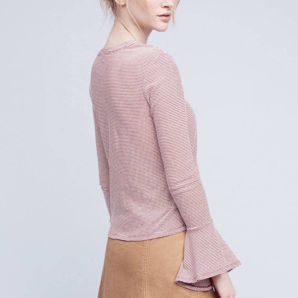 RO&DE Red/White Striped Bell Sleeve Tee